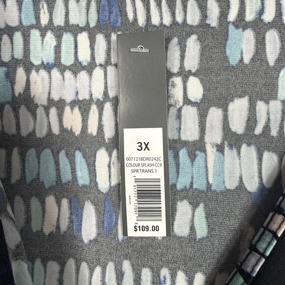 The Limited Multicolor Faux Wrap Dress Size 3X Stretchy Ruffle $109 NWT - Picture 7 of 7